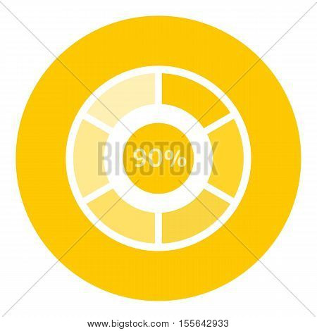 Web preloader 90 percent icon. Flat illustration of web preloader vector icon for web design