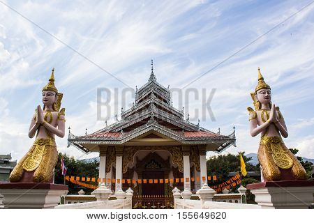 Chapel Shan Style in Wat Nong Kok Kam, Wianghaeng Chiangmai Thailand