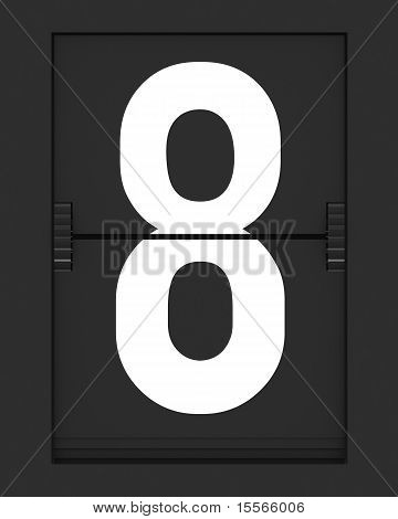 Número 8 da placa calendário mecânico