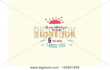 love typography quote vector background, handwritten typographic poster