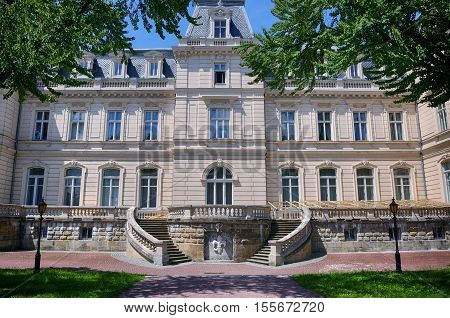 Architectural landmark - Potocki Palace in Lvov Ukraine. Built 1880. Currently - Lvov National art gallery