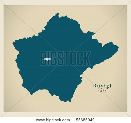 Modern Map - Ruyigi BI vector illustration high res