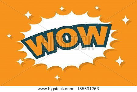 Wow. wording sound effect set. Comic speech bubble cartoonvector illustration
