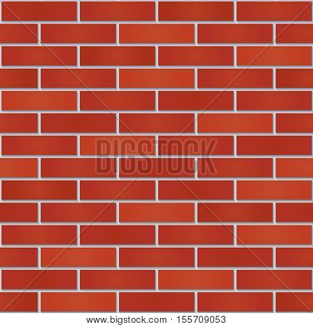 Bricks wall seamless background. Tileable pattern of new red brickwall. Vector EPS10.