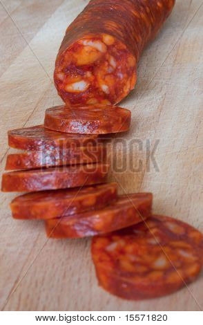 Chorizo, affettare la salsiccia