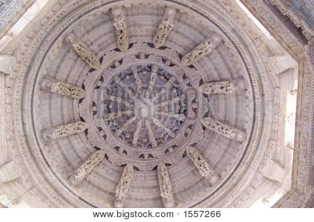 Taget af marmor af en Jain Temple, Ranakpur, Indien