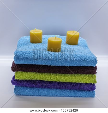 Colours towels in the natural and relax spa