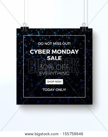 Cyber monday concept design for banner, flyer and advertisement, vector illustration.