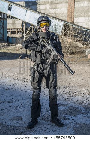 Russian Special Forces Training At A Military Training Ground.