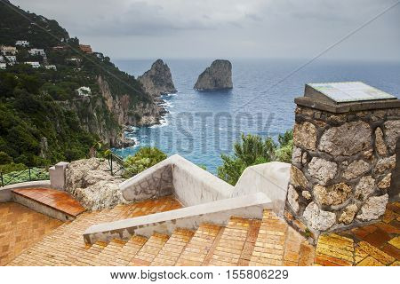 capri island and mediteranian sea important traveling destination in south italy