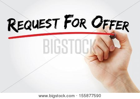 Hand Writing Request For Offer With Marker