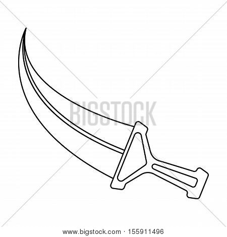 Khanjar icon in outline style isolated on white background. Arab Emirates symbol vector illustration.