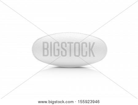 white medicine tablet isolated on white backgrounnd