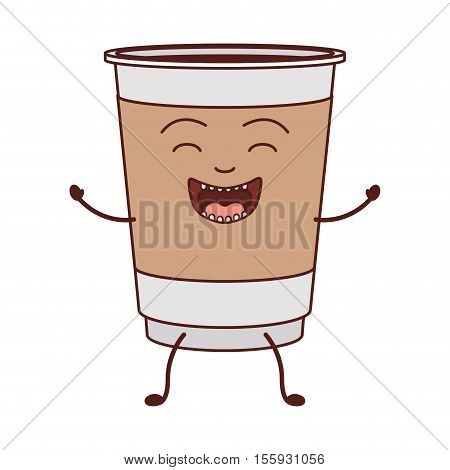 animated disposable recipiente for hot drinks vector illustration
