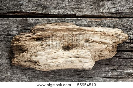 old grungy antique wooden plank of driftwood sign