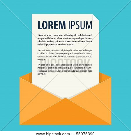 A letter in an envelope Vector illustration in flat cartoon style isolated from the background EPS 10