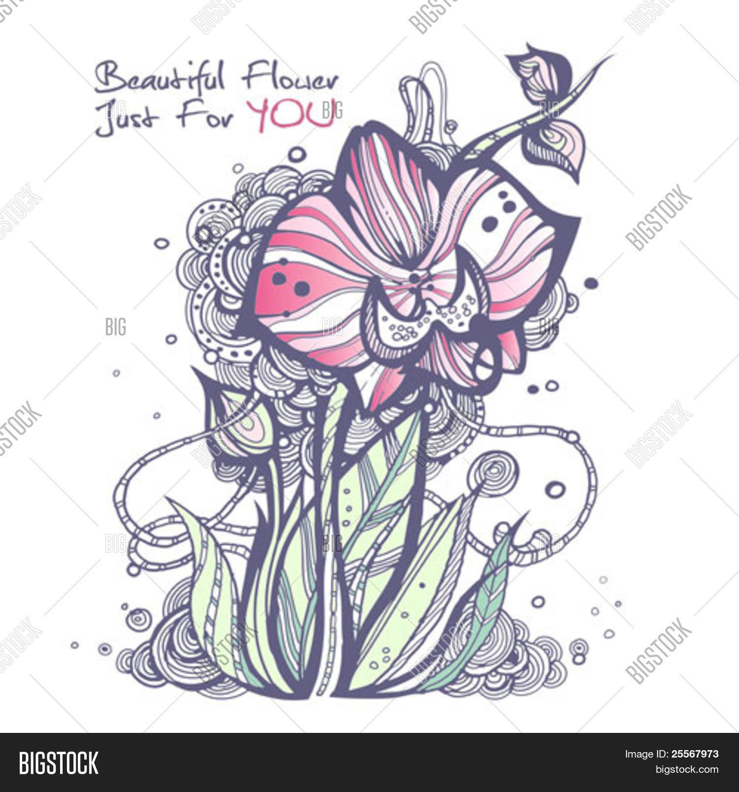 tropical flower drawing
