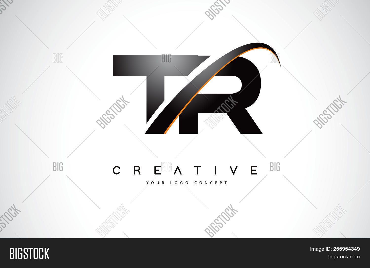 Tr T R Swoosh Letter Vector & Photo (Free Trial) | Bigstock