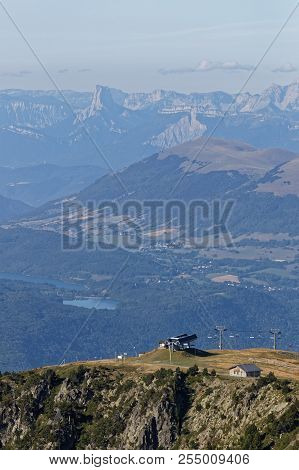 Ski-lift And A Small Shelter House On Top