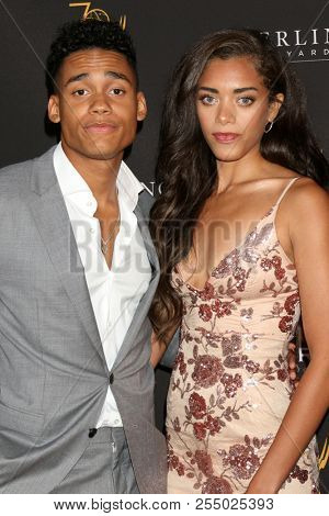 LOS ANGELES - AUG 22:  Aidan Bradley, Kiara Barnes at the Daytime Peer Group ATAS Reception at the Television Academy on August 22, 2018 in North Hollywood, CA