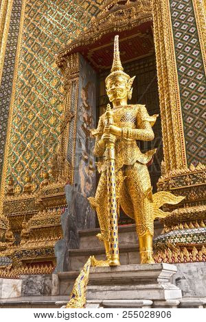 Guardian At Entrance To Phra Mondop, Bangkok
