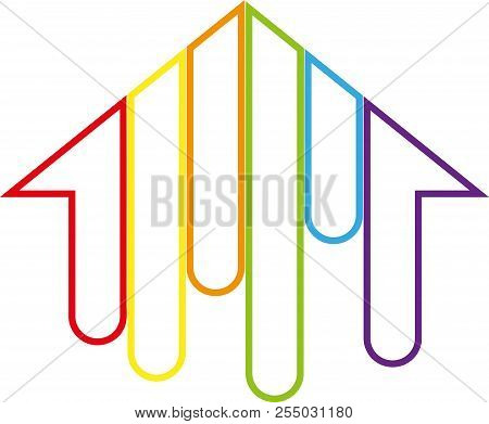 House in colors, painter and craftsman logo