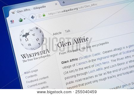 Ryazan, Russia - August 19, 2018: Wikipedia Page About Glen Affric On The Display Of Pc