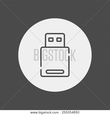 Big Flash Drive Icon. Simple Illustration Of Big Flash Drive Icon For Any Design Orange