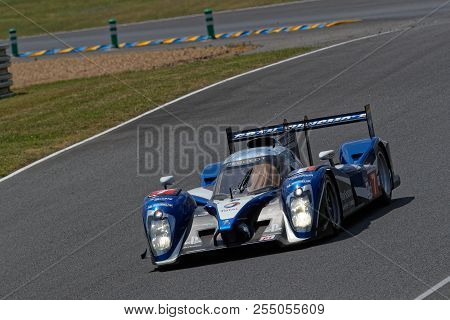 Le Mans, France, July 7, 2018 : Peugeot 908 At The Tertre Rouge During Le Mans Classic On The Circui