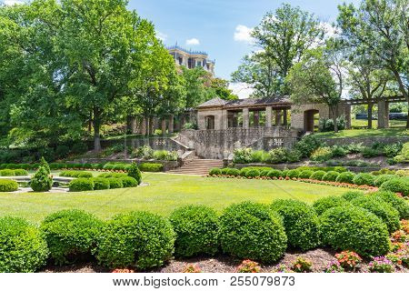 Jefferson City, Mo - June 20, 2018: Carnahan Memorial Garden On The Grounds Of The Missouri Governor