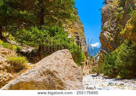 Passage Of Famous Samaria Gorge, Crete, Greece