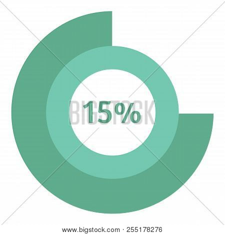 Web Preloader 15 Percent Icon. Flat Illustration Of Web Preloader Icon For Web Design