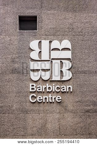 London. June 2018. A View Of Signage In The Barbican In London