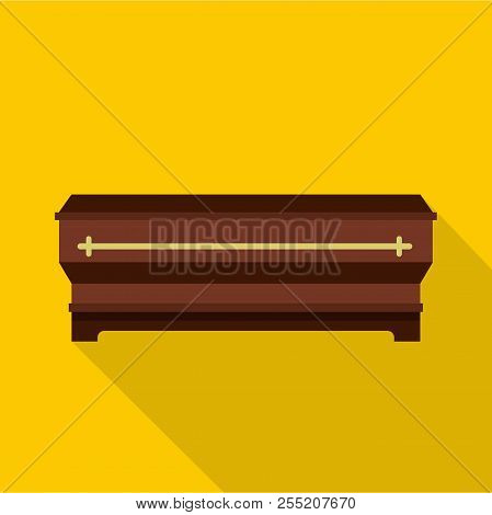 Coffin Icon. Flat Illustration Of Coffin Icon For Web