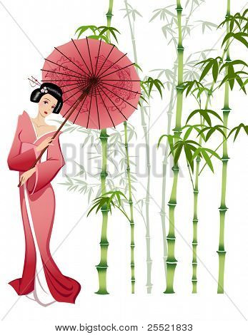 Japanse meisje in traditionele kleding