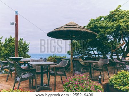 Santa Teresa Gallura, Italy - September 9, 2017: Street Cafe In Capo Testa, Santa Teresa Gallura In 