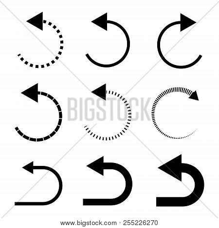 Black Arrows. Arrow Set, Collection Of Black Symbols. Graphic Design Elements. Different Arrows Isol