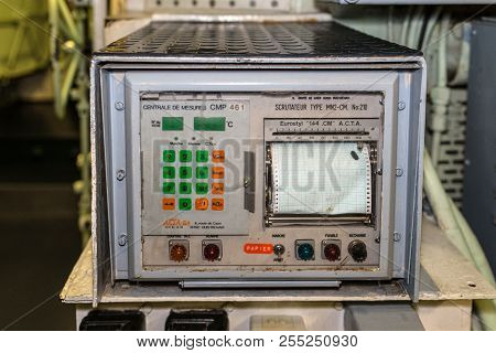 Cherbourg-octeville, France - May 22, 2017: Detailed View Of Control Devices Inside Of The Nuclear S