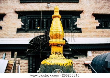 Kathmandu Nepal August 24, 2018 View Of The Shree Gha Stupa Temple Located In Naghal District Betwee