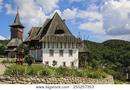 Barsana Wooden Monastery, Maramures, Romania. Barsana Monastery Is One Of The Main Point Of Interest