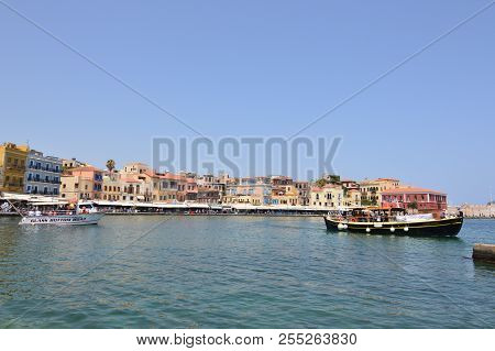 Magnificent Views Of Venetian Harbor Neighborhood And Its Hermitage In Chania With Two Beautifuls Sh