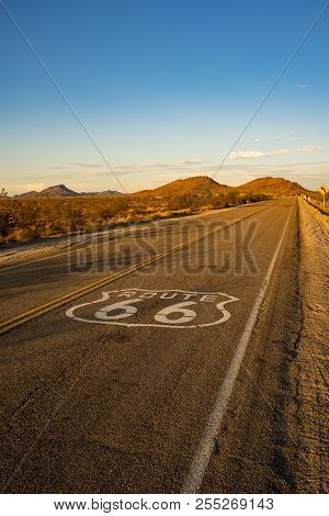 Historic Route 66 Crossing The Mojave Desert In California