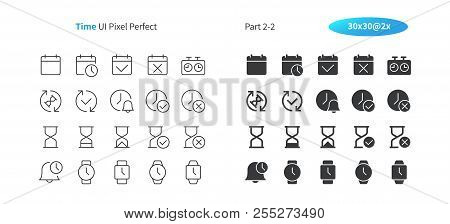 Time Ui Pixel Perfect Well-crafted Vector Thin Line And Solid Icons 30 2x Grid For Web Graphics And 