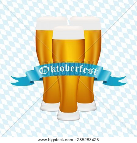 Beer At Oktoberfest In The Bavarian Background Seamless Background