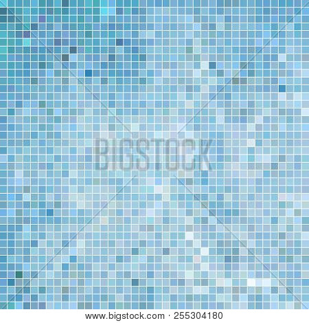 Abstract Vector Square Pixel Mosaic Background - Light Bluie