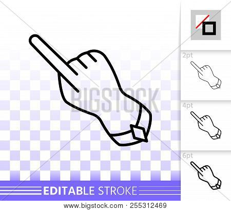 Mouse Cursor Thin Line Icon. Outline Web Sign Of Arrow. Click Linear Pictogram With Different Stroke