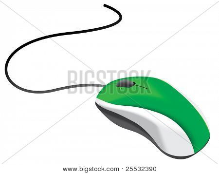 Illustrazione del mouse del computer verde