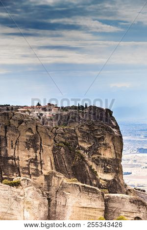 Monastery Of The Holy Trinity On Cliff. Greek Destinations. The Meteora Monasteries, Greece Kalambak