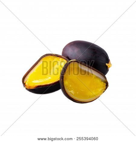 Sterculia Monosperma,chestnuts Isolate On White Background