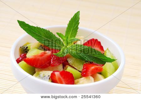 Fruit salad and jasmine twig